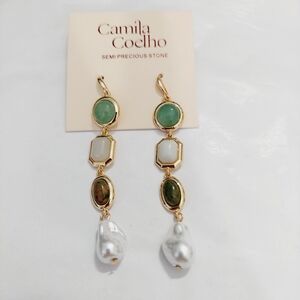 NWT Camila Coelho Simi Precious Stone Earrings